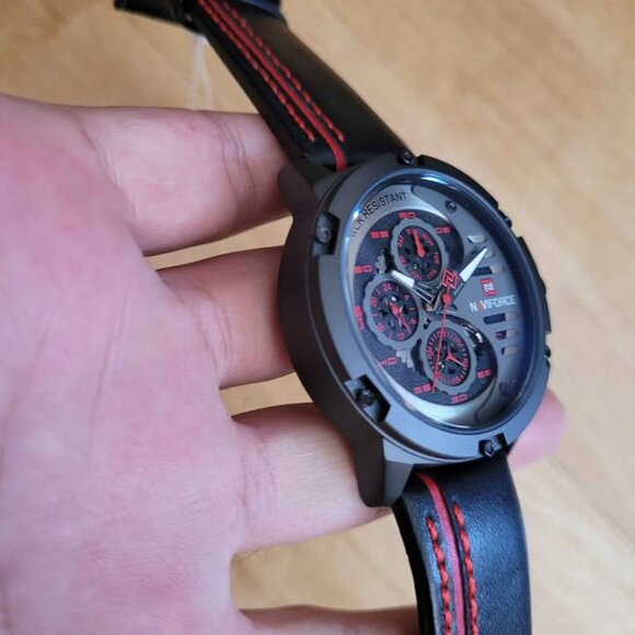 Naviforce Stylish Chronograph Watch in Leather for Men - Picture 7 of 12